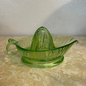 vintage citrus reamer (uranium glass)